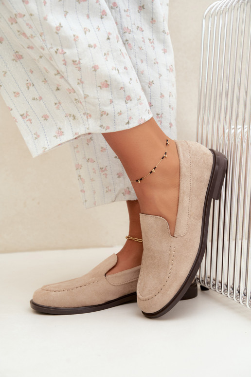 Mocasines para mujer de ante sintético, color arena Laisie