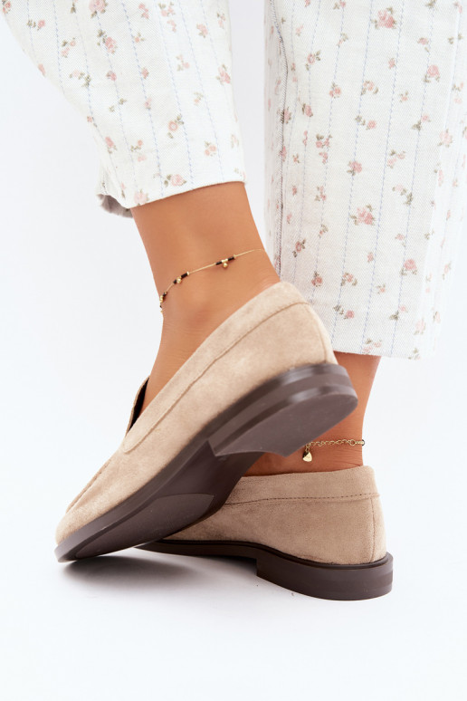 Mocasines para mujer de ante sintético, color arena Laisie