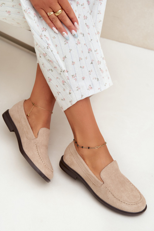 Mocasines para mujer de ante sintético, color arena Laisie