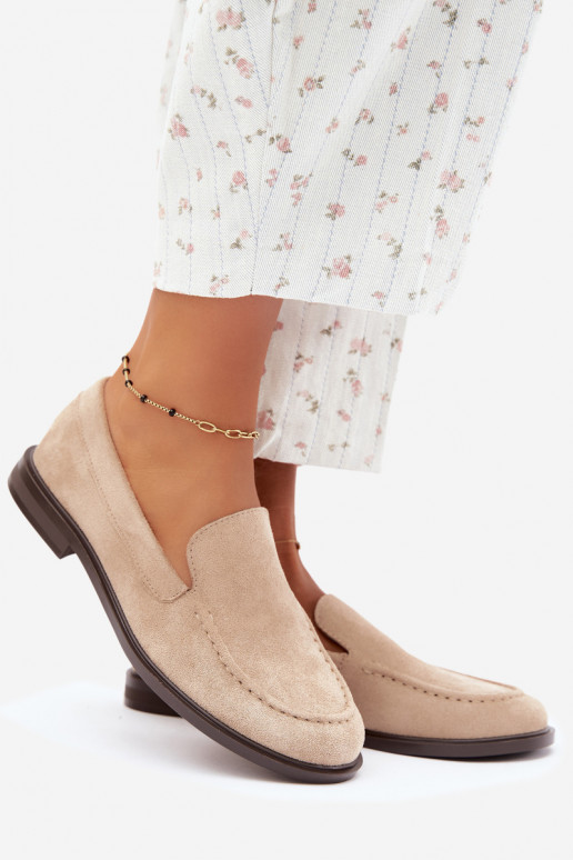 Mocasines para mujer de ante sintético, color arena Laisie