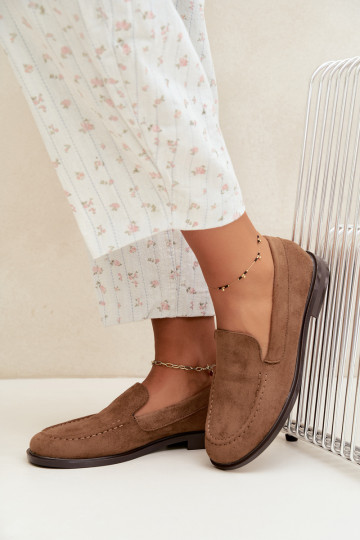 Mocasines para mujer de ante sintético, color marrón Laisie