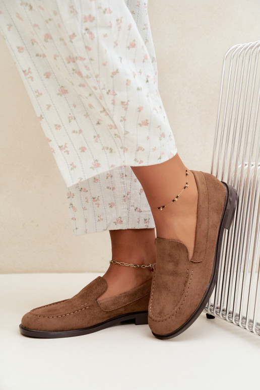 Mocasines para mujer de ante sintético, color marrón Laisie