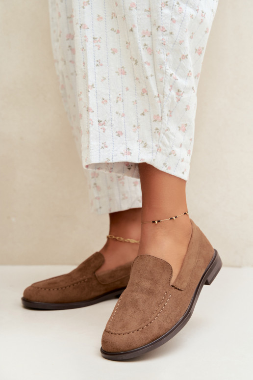 Mocasines para mujer de ante sintético, color marrón Laisie