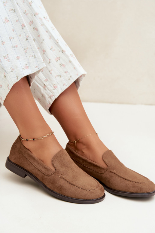 Mocasines para mujer de ante sintético, color marrón Laisie