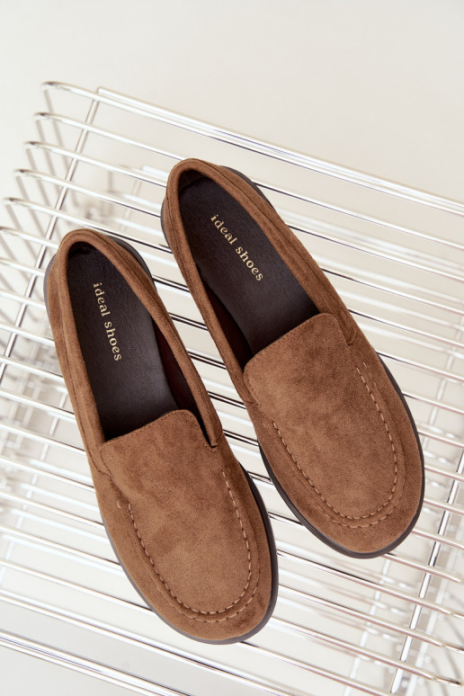 Mocasines para mujer de ante sintético, color marrón Laisie
