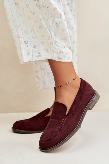 Mocasines para mujer de ante sintético, color burdeos Laisie 2