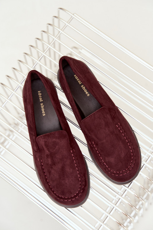 Mocasines para mujer de ante sintético, color burdeos Laisie