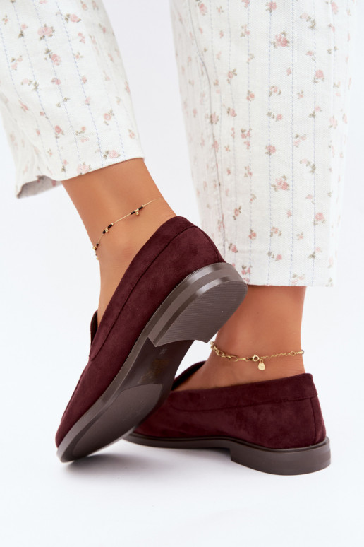 Mocasines para mujer de ante sintético, color burdeos Laisie