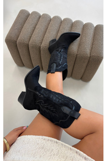 Botas altas de estilo cowboy en negro Betina