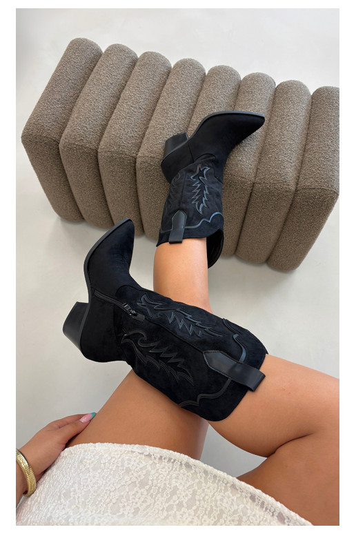 Botas altas de estilo cowboy en negro Betina