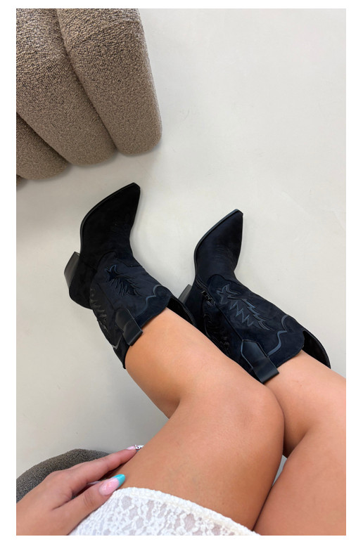Botas altas de estilo cowboy en negro Betina