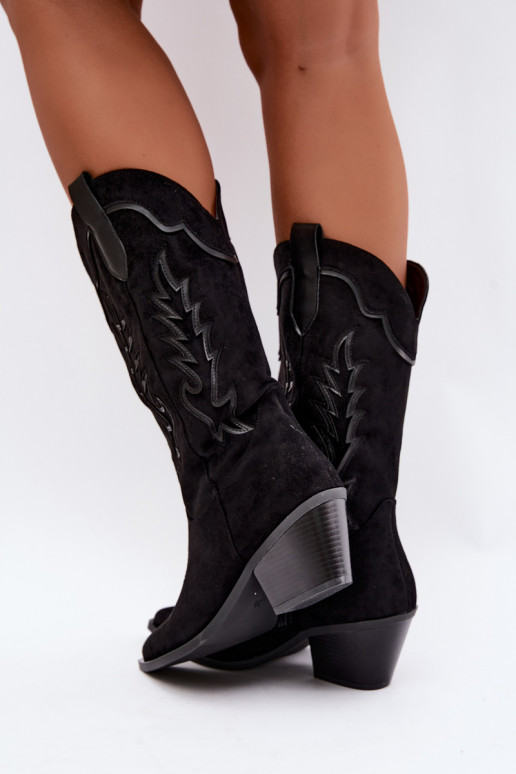 Botas altas de estilo cowboy en negro Betina