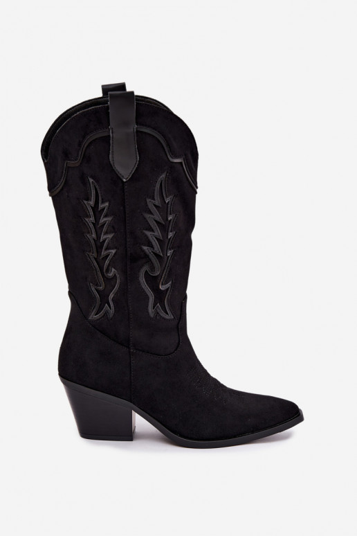 Botas altas de estilo cowboy en negro Betina