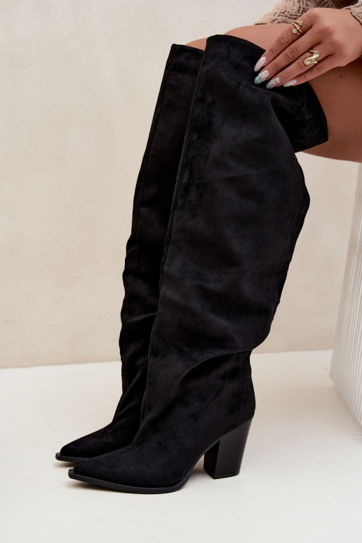 Botas negras de mujer hasta la rodilla con tacones Anica