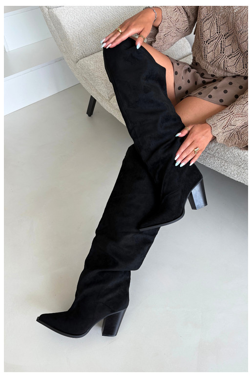 Botas negras de mujer hasta la rodilla con tacones Anica