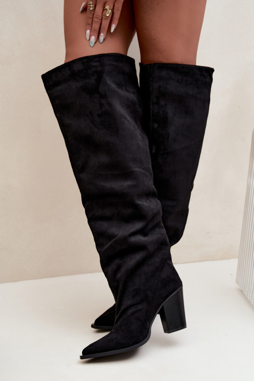 Botas negras de mujer hasta la rodilla con tacones Anica