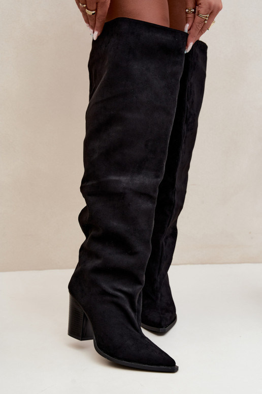 Botas negras de mujer hasta la rodilla con tacones Anica