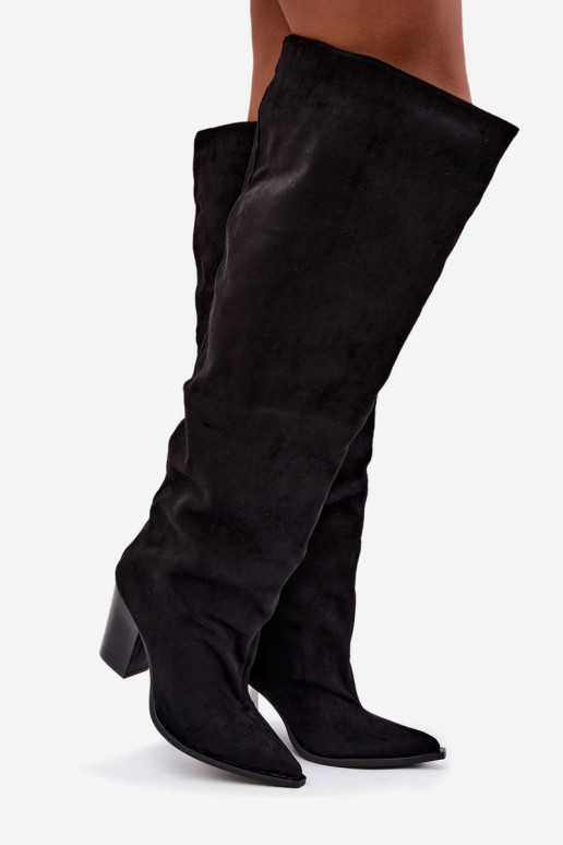 Botas negras de mujer hasta la rodilla con tacones Anica