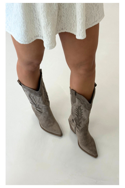 Botas altas de estilo cowboy en caqui Betina