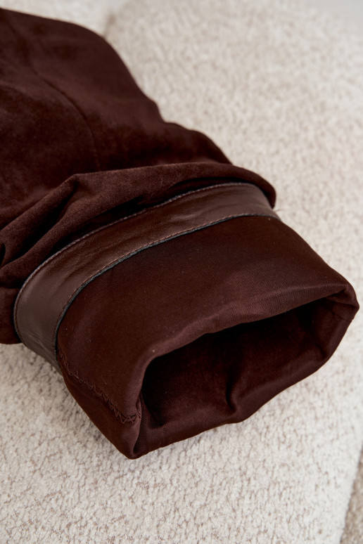 Botas arrugadas de chocolate hasta la rodilla con tacón kitten de ante LoĮen