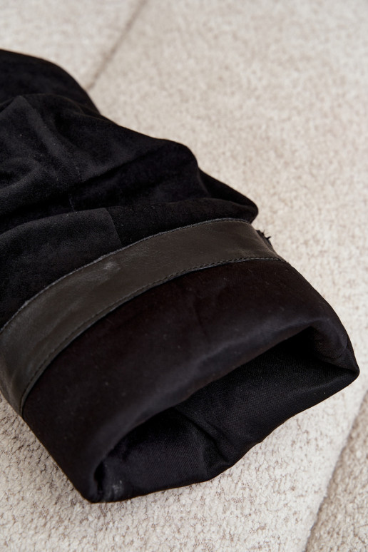 Botas arrugadas negras hasta la rodilla con tacón kitten de ante LoĮen