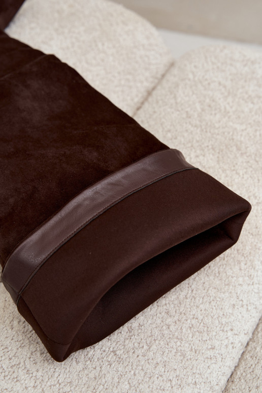 Botas altas para mujer slip-on con tacones finos en color chocolate Corly