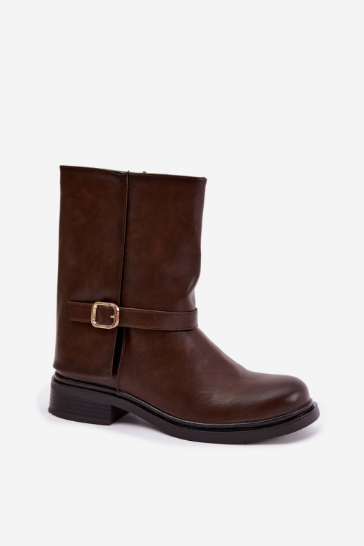Botines aislados para mujer con hebillas en color chocolate Corley