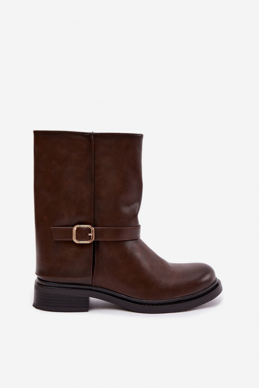 Botines aislados para mujer con hebillas en color chocolate Corley