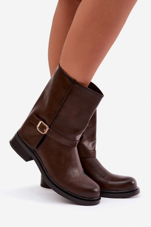 Botines aislados para mujer con hebillas en color chocolate Corley