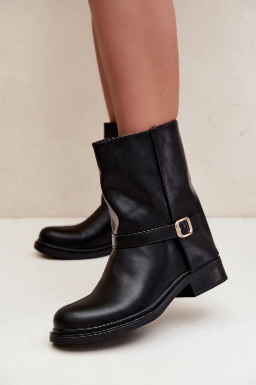 Botines aislados para mujer con hebillas en color negro Corley