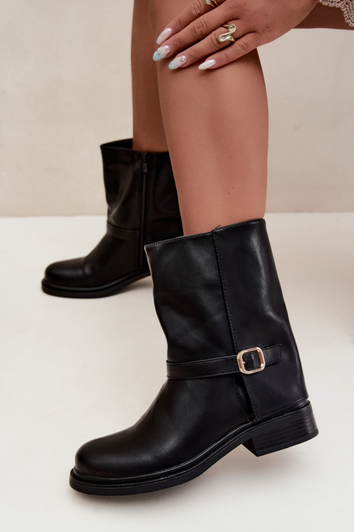Botines aislados para mujer con hebillas en color negro Corley