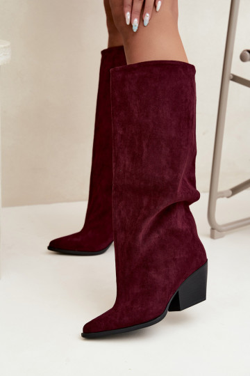 Botas altas color burdeos de slip-on con tacones y punta afilada Blenia 2