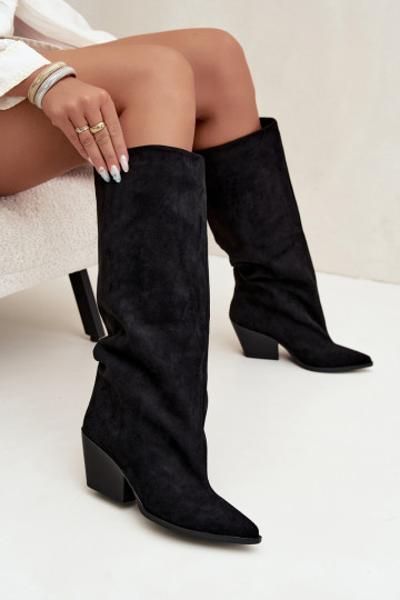 Botas altas negras de slip-on con tacones y punta afilada Blenia 2