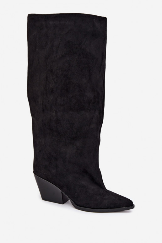 Botas altas negras de slip-on con tacones y punta afilada Blenia