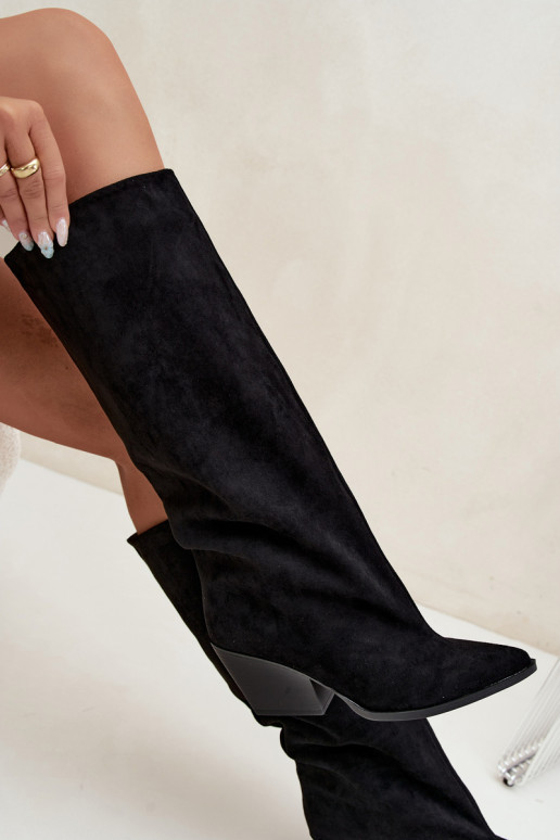 Botas altas negras de slip-on con tacones y punta afilada Blenia
