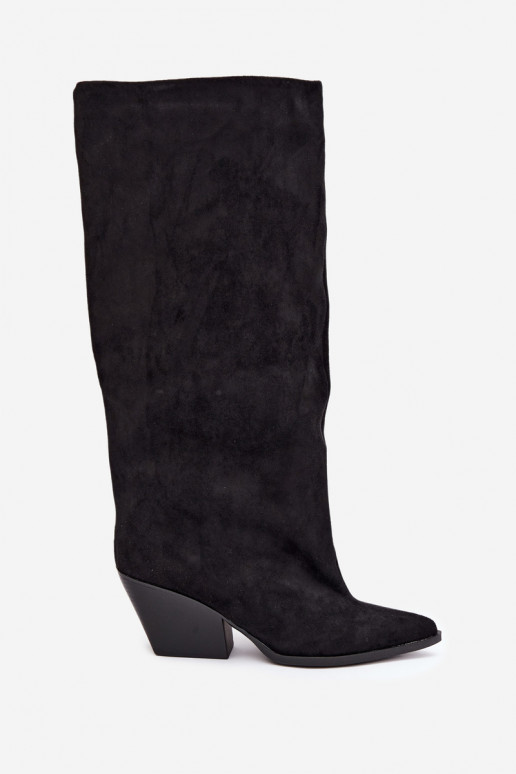 Botas altas negras de slip-on con tacones y punta afilada Blenia