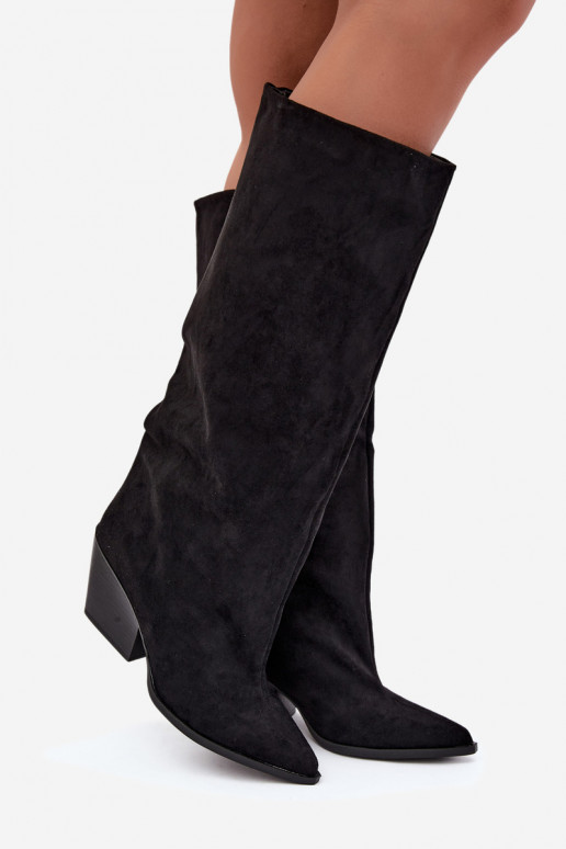 Botas altas negras de slip-on con tacones y punta afilada Blenia