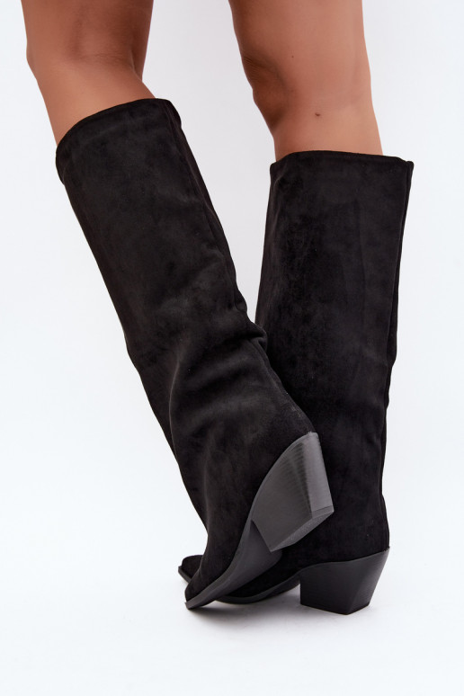 Botas altas negras de slip-on con tacones y punta afilada Blenia
