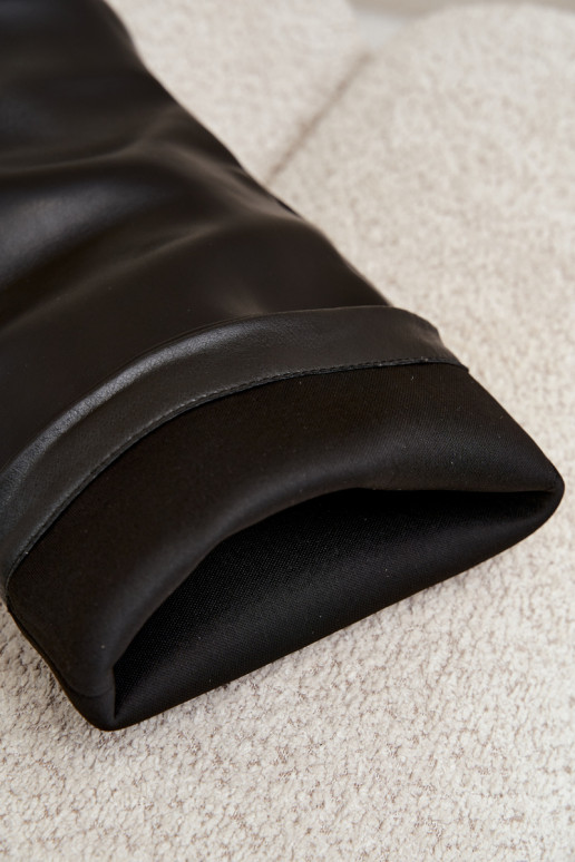 Botas altas negras de slip-on con tacones y punta afilada de cuero sintético Blenia