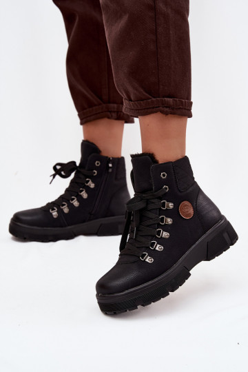 botas de mujer negras aisladas con plataforma Zaraine 2