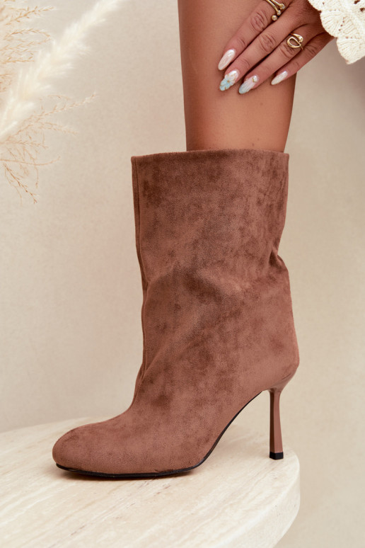 Botines marrones con tacones delgados Slouchy Penrose