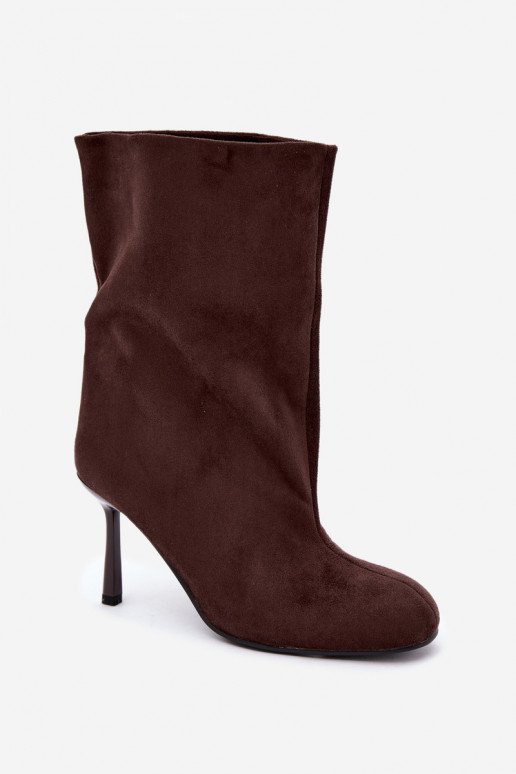 Botines color chocolate con tacones delgados Slouchy Penrose