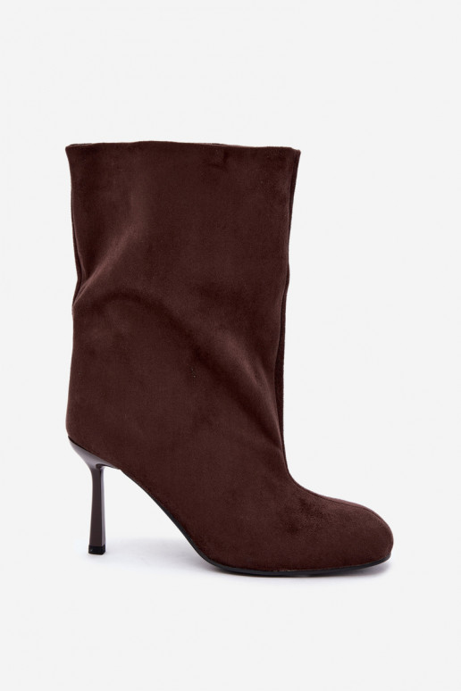 Botines color chocolate con tacones delgados Slouchy Penrose