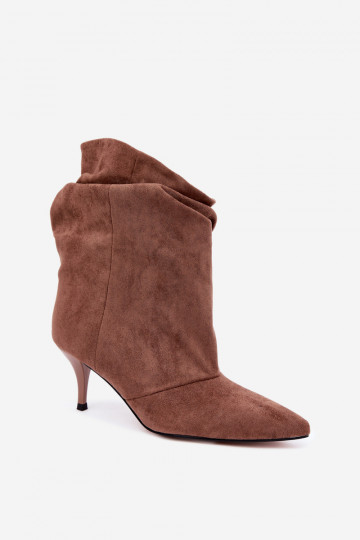 Botines marrones de slip-on con tacones delgados Slouchy Yesenia 2