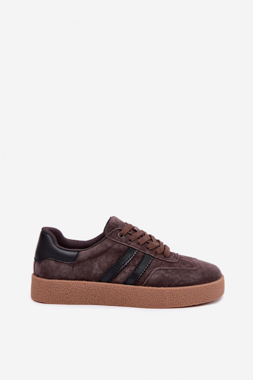 Zapatillas de mujer en ante sintético color chocolate Bellmont