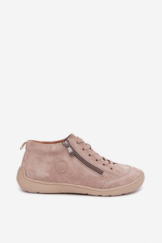 Zapatos de mujer en ante sintético color arena Brindle