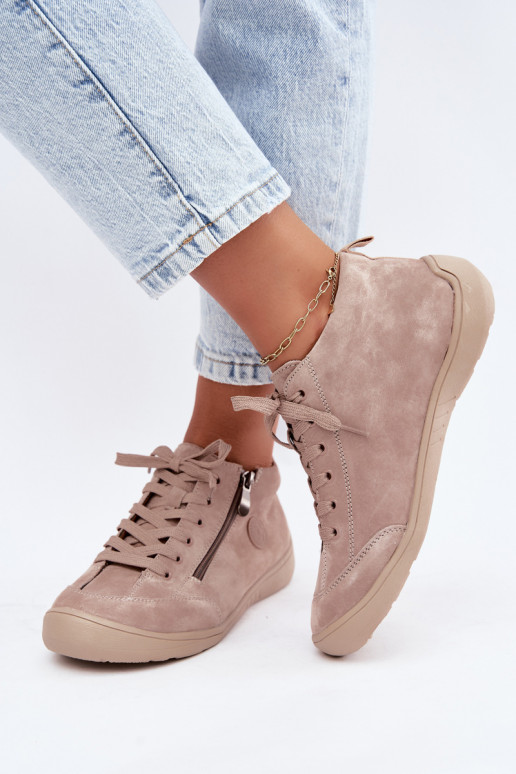 Zapatos de mujer en ante sintético color arena Brindle