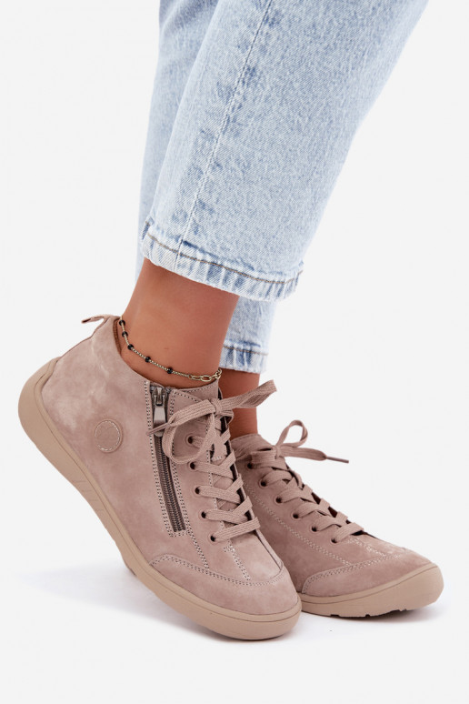 Zapatos de mujer en ante sintético color arena Brindle