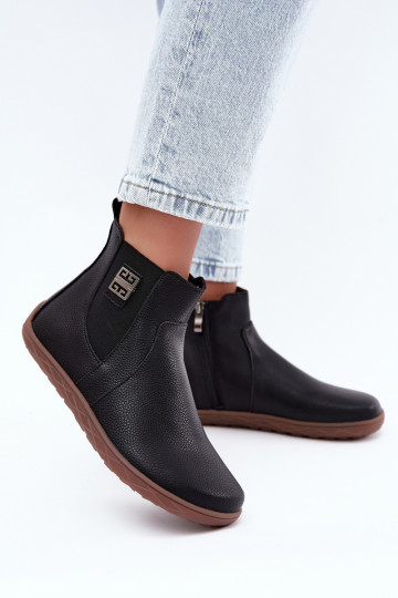 Zapatos de cuero negros Barefoot Altie