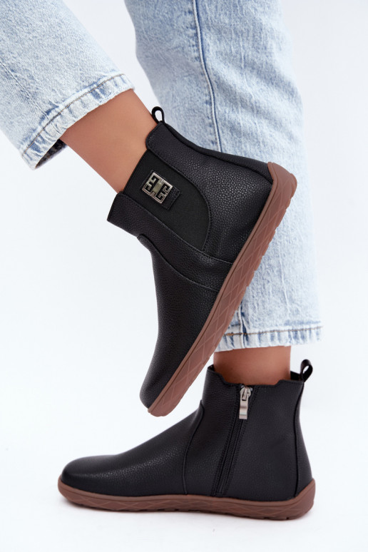 Zapatos de cuero negros Barefoot Altie